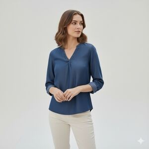 FDJ Denim Blue Long Sleeve Top